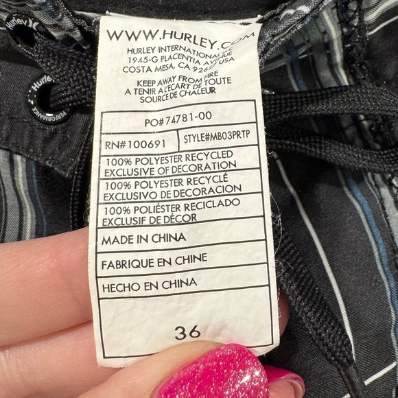 Hurley Men’s Swimtrunks Size 36 - Picture 4 of 6